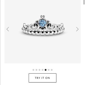 NEW Pandora Disney Cinderella Blue Tiara Ring For Sale (Sterling Silver)